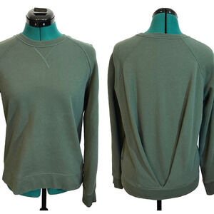 Lululemon Just Pleat It Crew Neck Graphite Green Sweatshirt Pullover W3BJ4S Sz 6